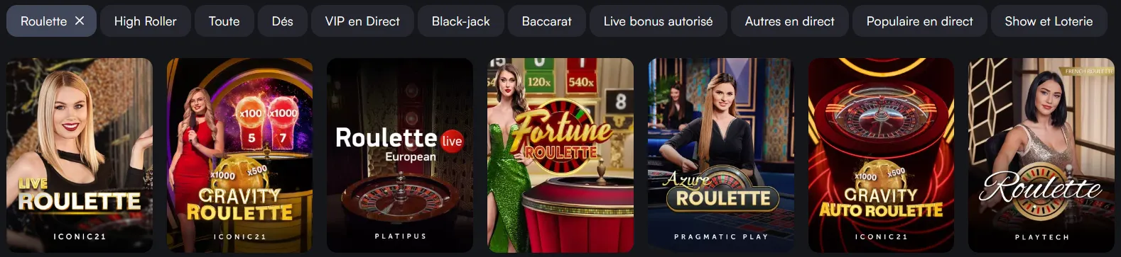 Casino en direct du TrueLuck Casino avec croupiers réels