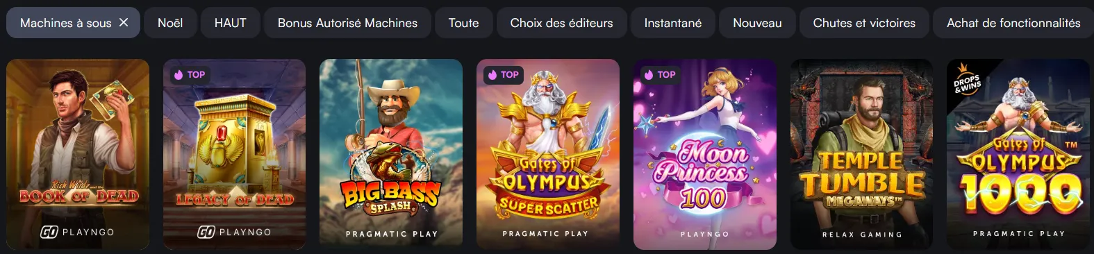 Machines à sous du TrueLuck Casino avec jackpots et bonus